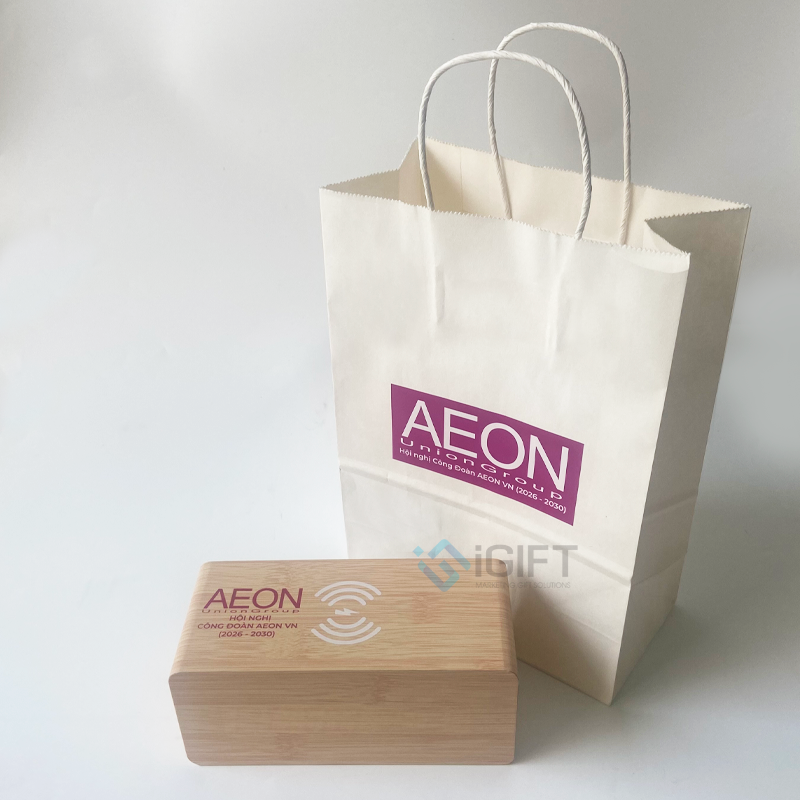 ĐỒNG HỒ LED SẠC KHÔNG DÂY IN LOGO AEON