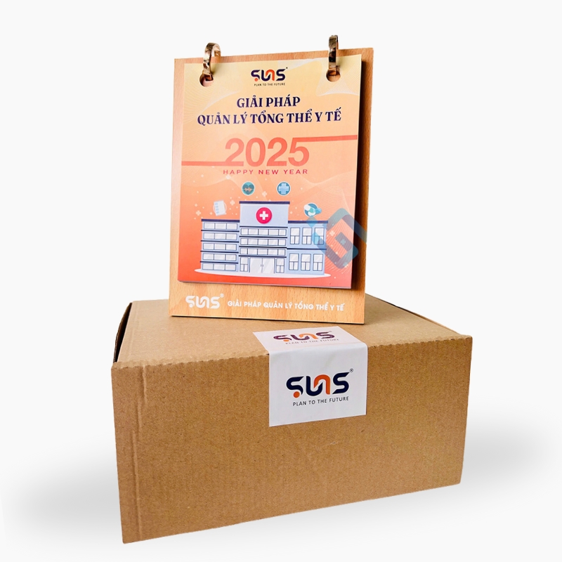 Lịch gỗ để bàn in logo theo yêu cầu - MS03