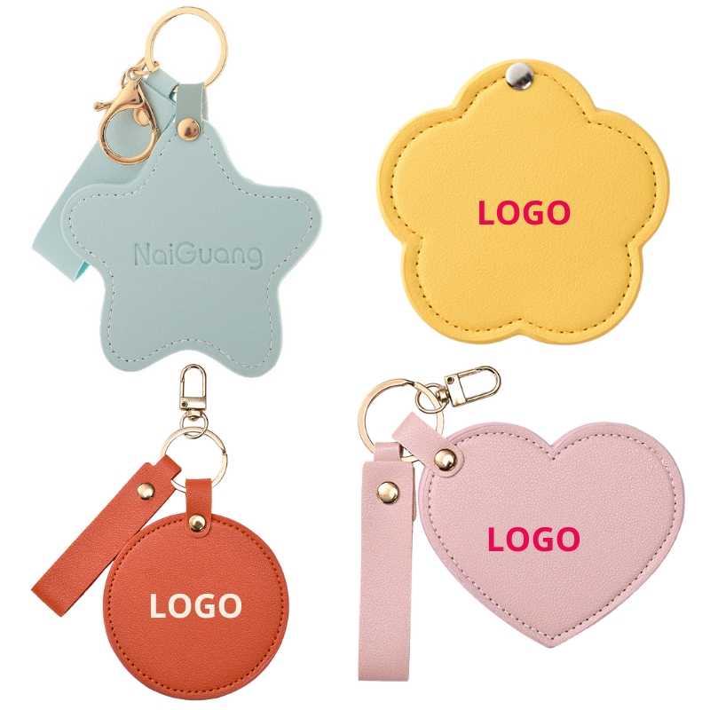 Gương da móc khóa - In dập logo theo yêu cầu Quà tặng công nghệ doanh nghiệp