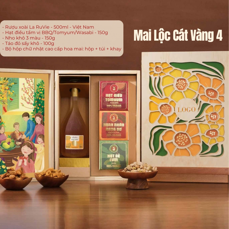 Set quà tết cao cấp  - In logo doanh nghiệp theo yêu cầu