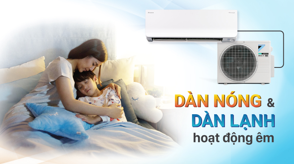 Khả năng vận hành êm ái là uu điểm lớn của má lạnh Daikin inverter 1.0 HP