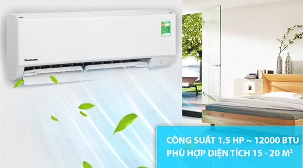 Công suất 1,5 HP phù hợp cho căn phòng diện tích từ 15 đến 20 m2