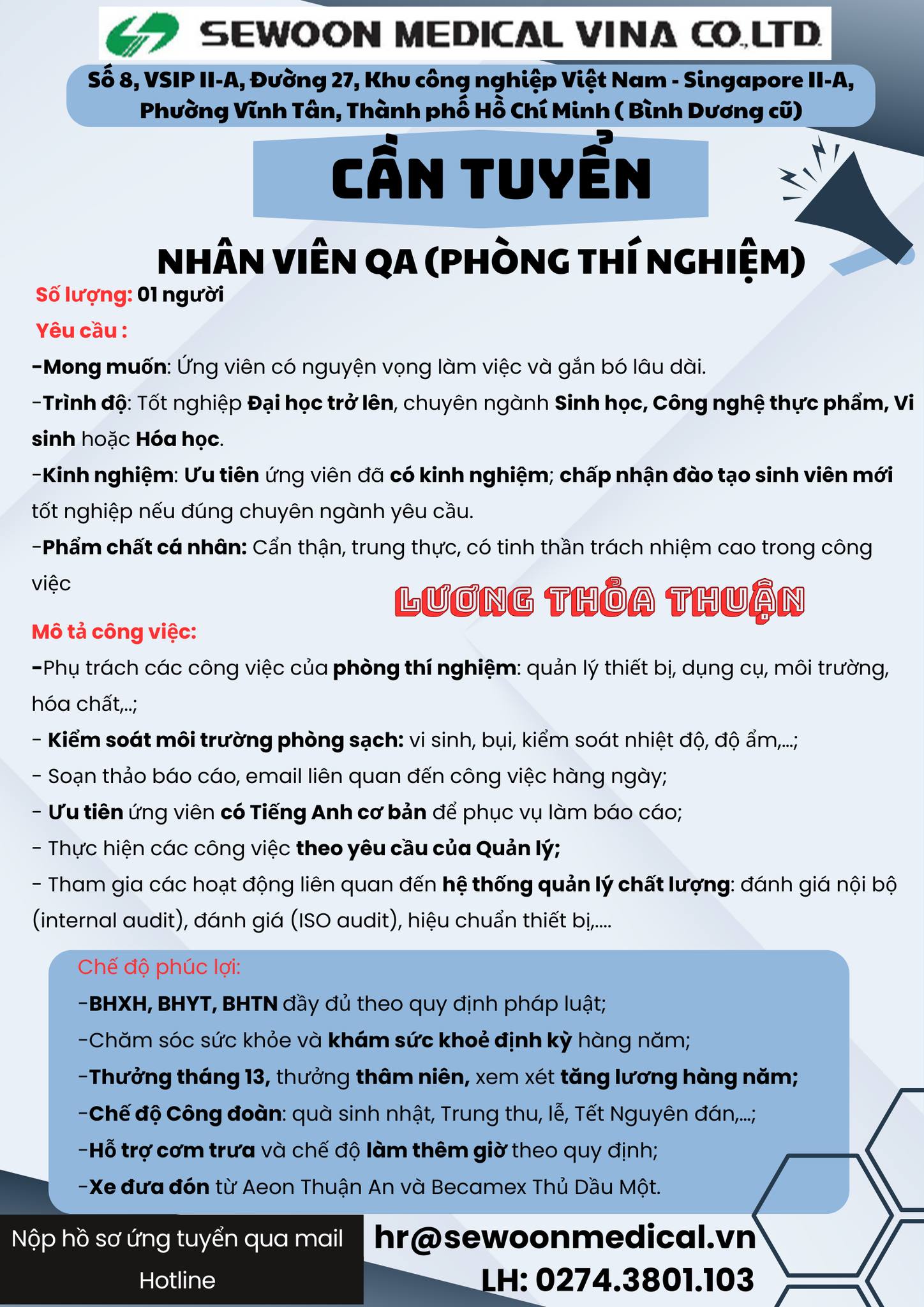NHÂN VIÊN QA (PHÒNG THÍ NGHIỆM)