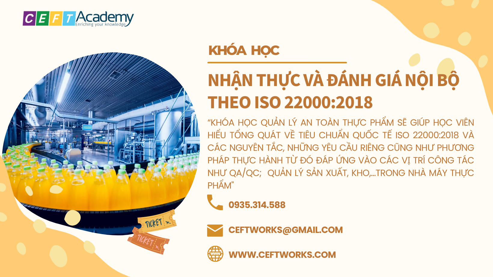 Khóa  Nhận Thực và Đánh Giá Nội Bộ theo ISO 22000:2018 [29/10/2023]