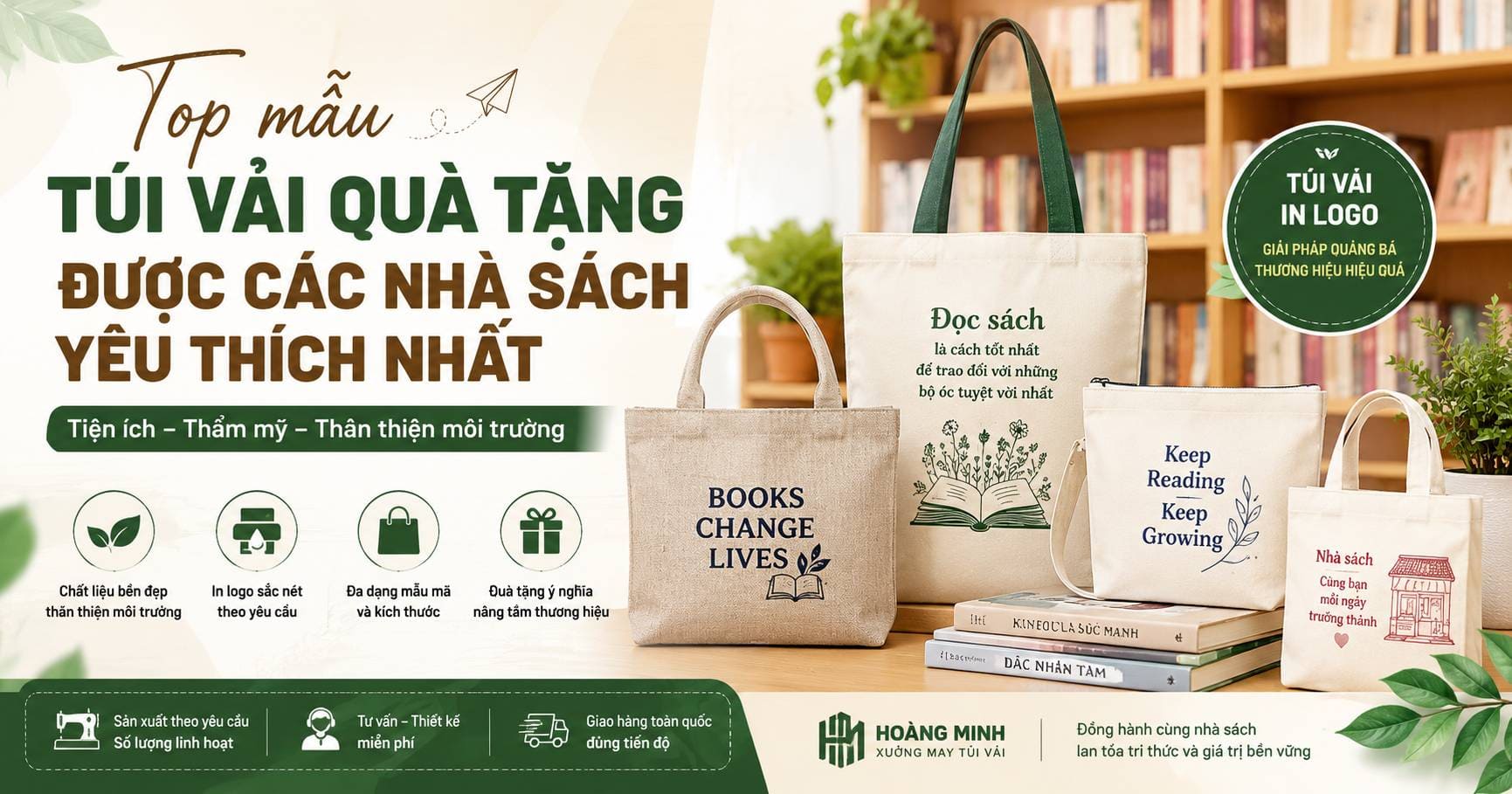 top-mau-tui-vai-qua-tang-thu-hut-khach-hang-danh-cho-nha-sach