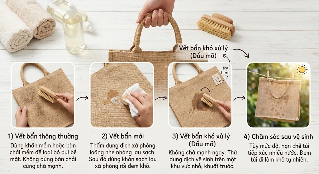 Cách vệ sinh túi vải đay như nào