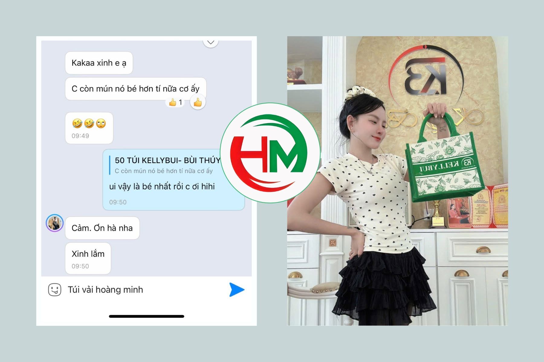 feedback đơn hàng túi vải Hoàng Minh