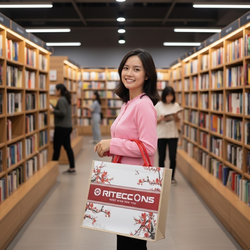 Khi khách hàng sử dụng túi vải, logo thương hiệu được quảng bá rộng rãi hơn