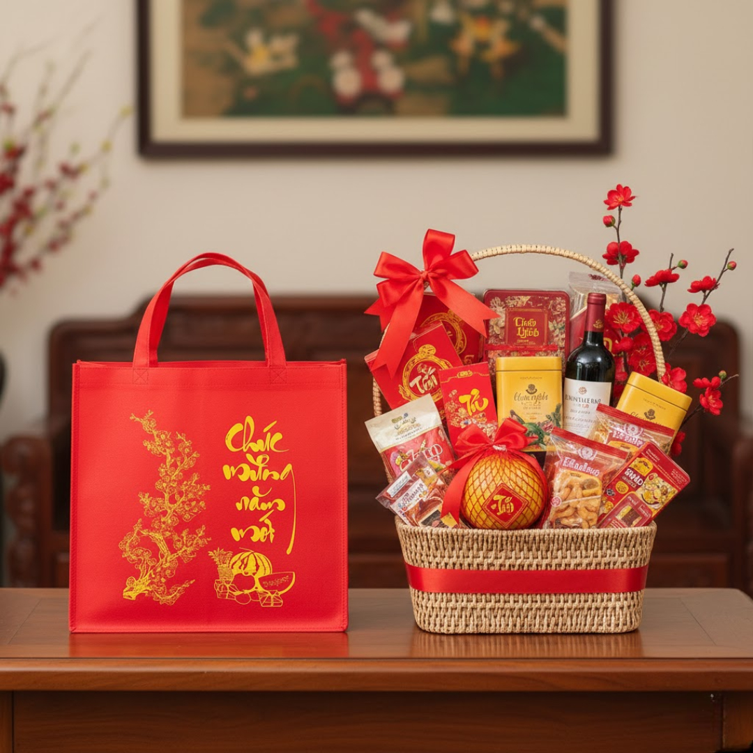 Lựa chọn đúng kích thước đựng giỏ quà tết phù hợp với doanh nghiệp