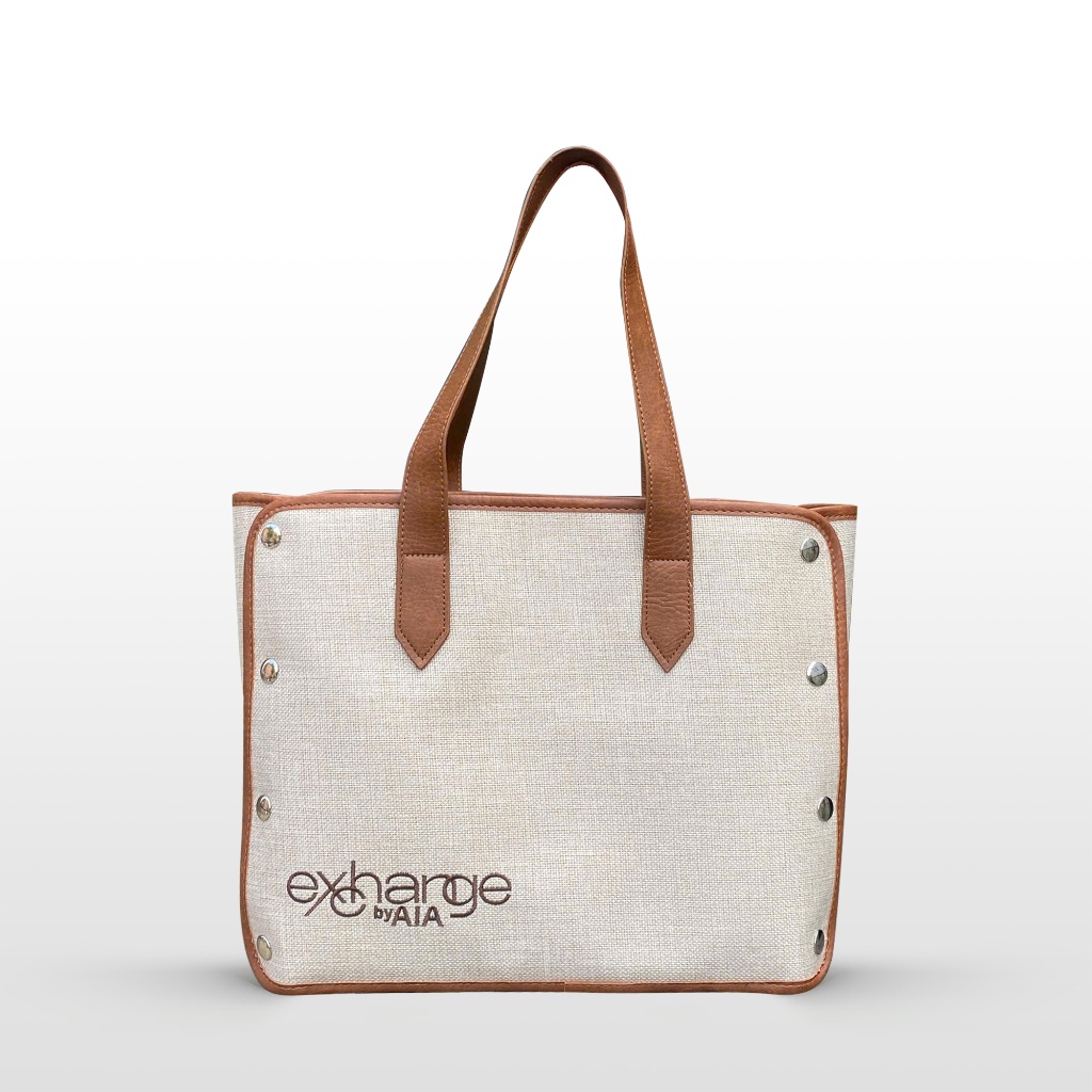 Túi canvas phối da viền thanh lịch, phong cách dành cho đối tác nữ