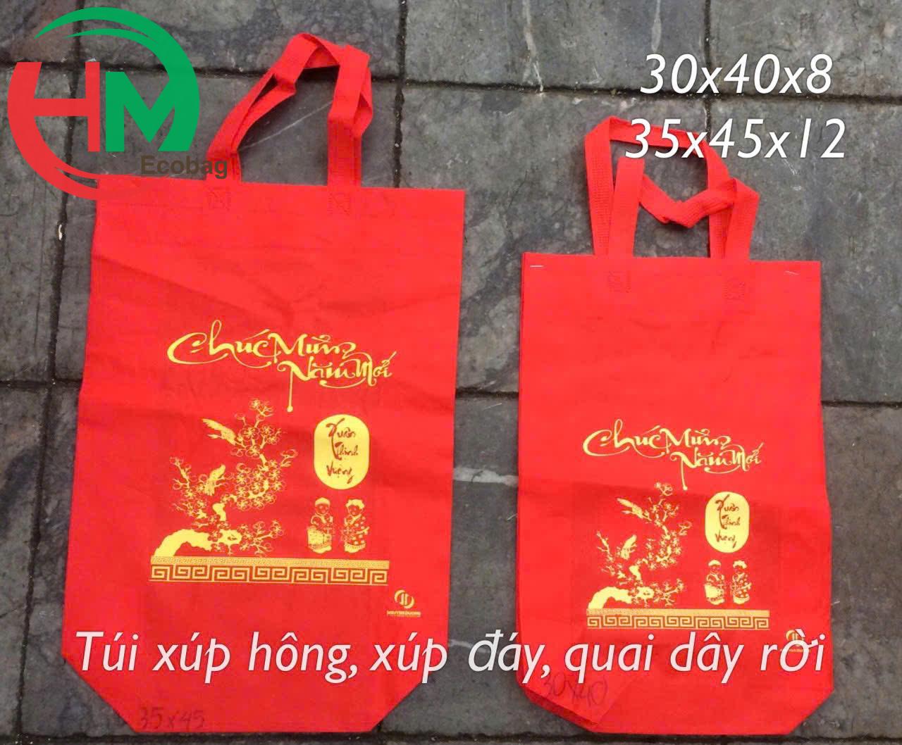 Túi đựng lịch tết xúp hông xúp đáy, quai dây rời