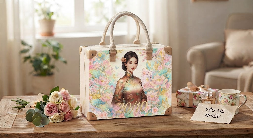 túi vải canvas 20/10 dáng hộp