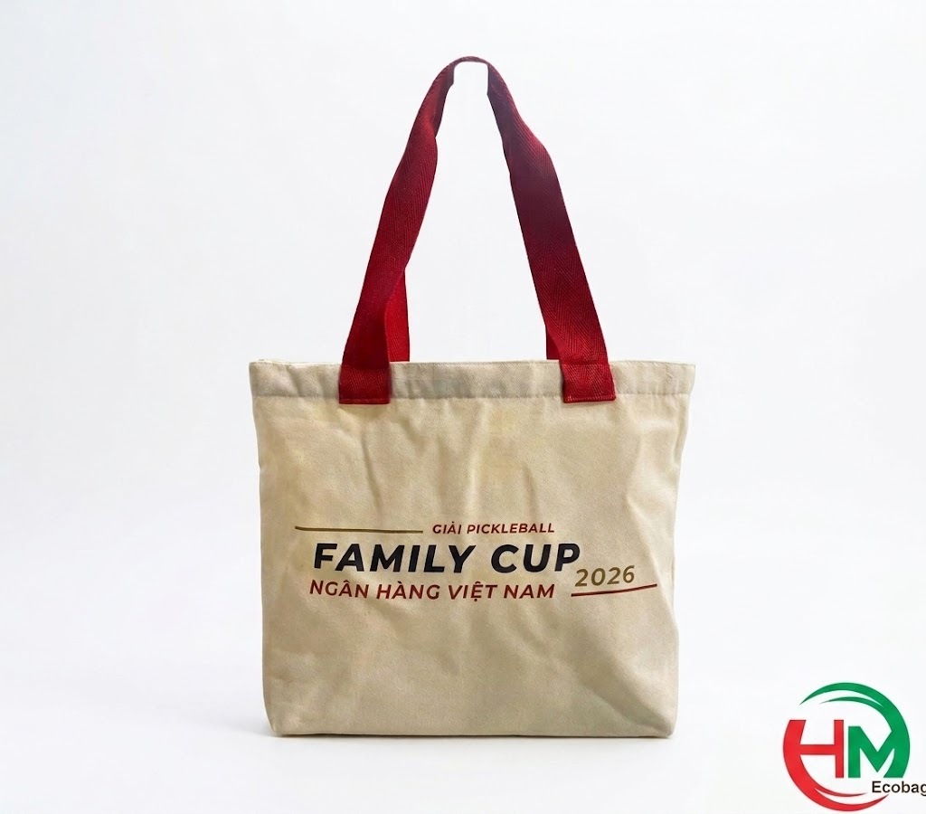 Mẫu Túi Vải Canvas Family Cup 2026 qquà Tặng Giải Pickleball quà tặng