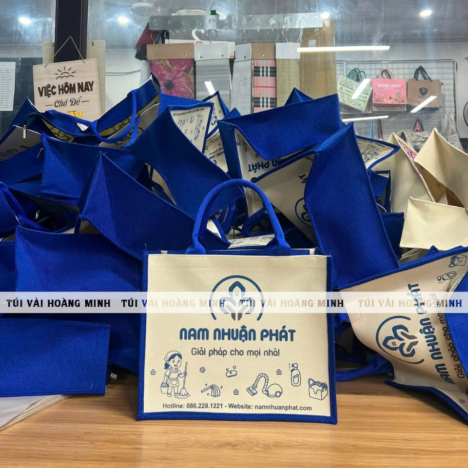 túi vải linen nam nhuận phát giải pháp in logo tăng nhận diện thương hiệu hiệu quả