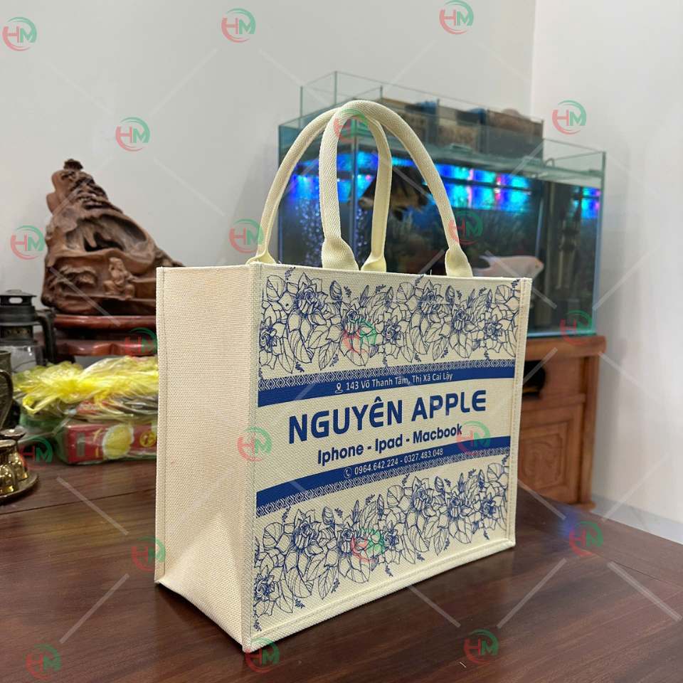 Túi vải linen Nguyên apple