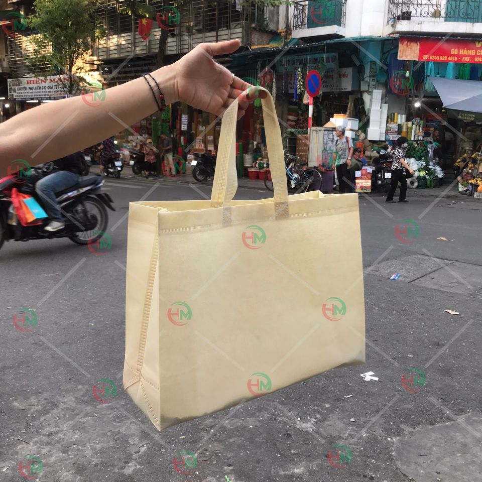 Túi vải không dệt màu be