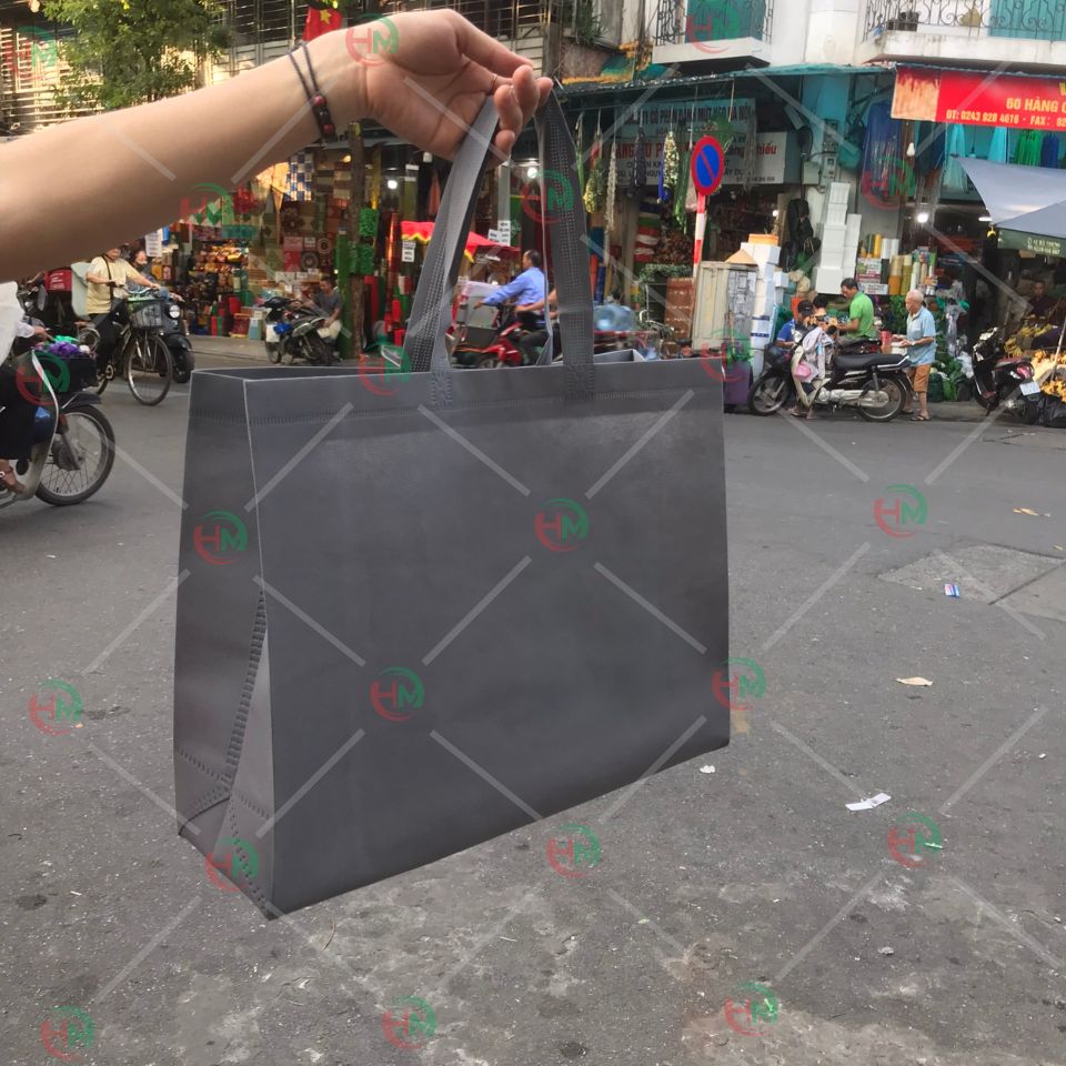 túi vải không dệt xám đen