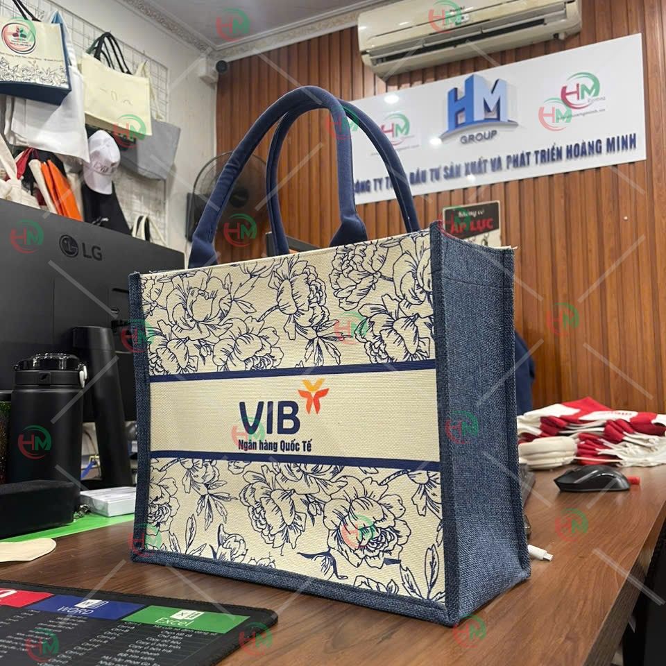 Túi vải linen Ngân hàng vib