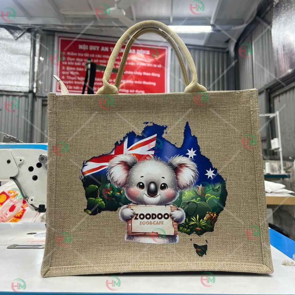 Túi vải linen zoodoo mộc