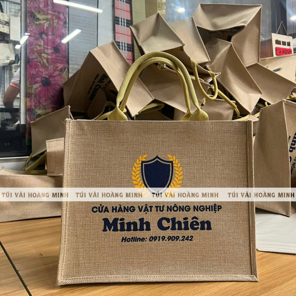 Túi vải linen in logo Minh Chiên