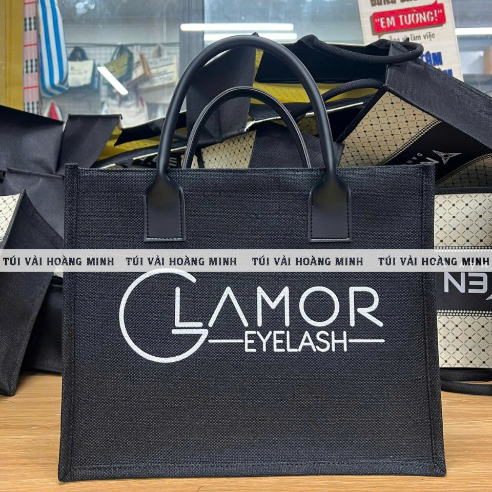 Túi Vải Linen In Logo GLAMOR EYELASH