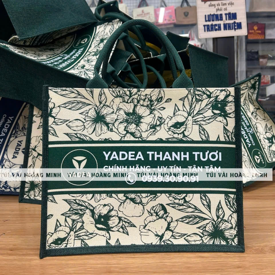 Túi Vải Linen In Logo YADEA Thanh Tươi – Mẫu Túi Quà Tặng Doanh Nghiệp
