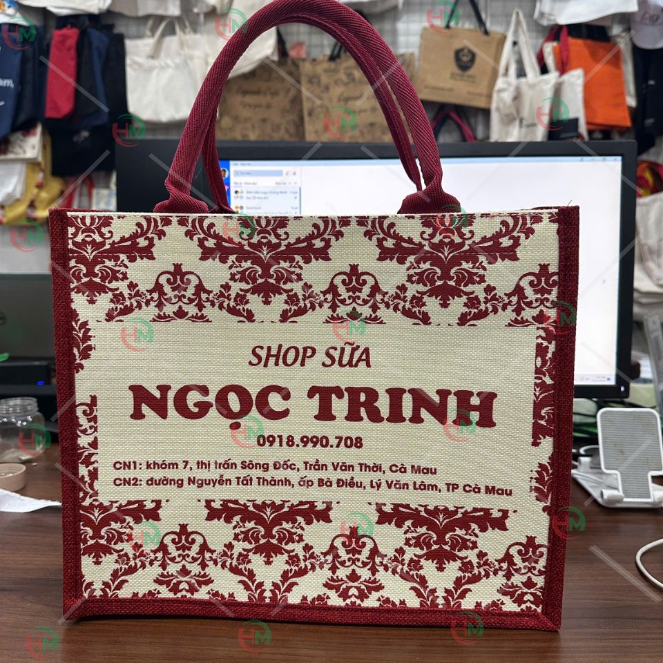 Túi vải linen shop sữa Ngọc trinh