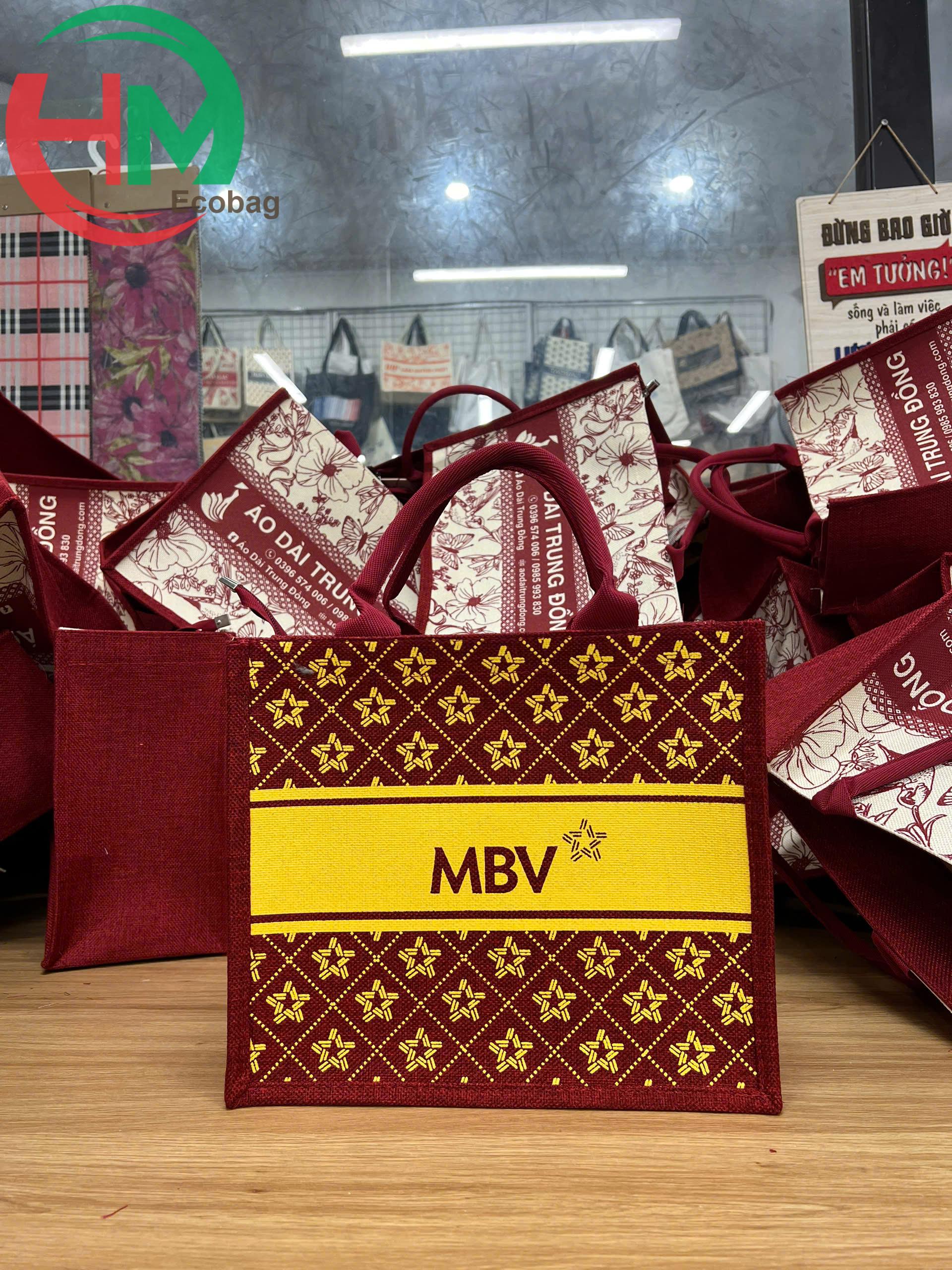 Túi Vải Linen in logo MBV - Quà tặng thương hiệu độc đáo
