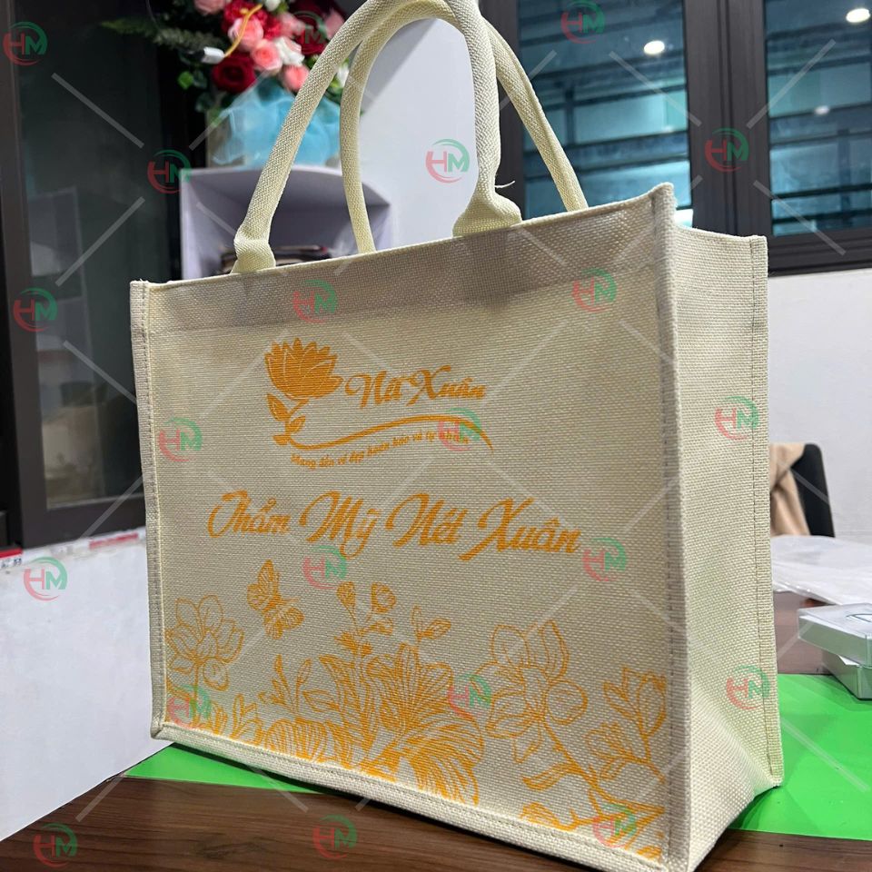 Túi vải linen Mỹ phẩm nét xuân