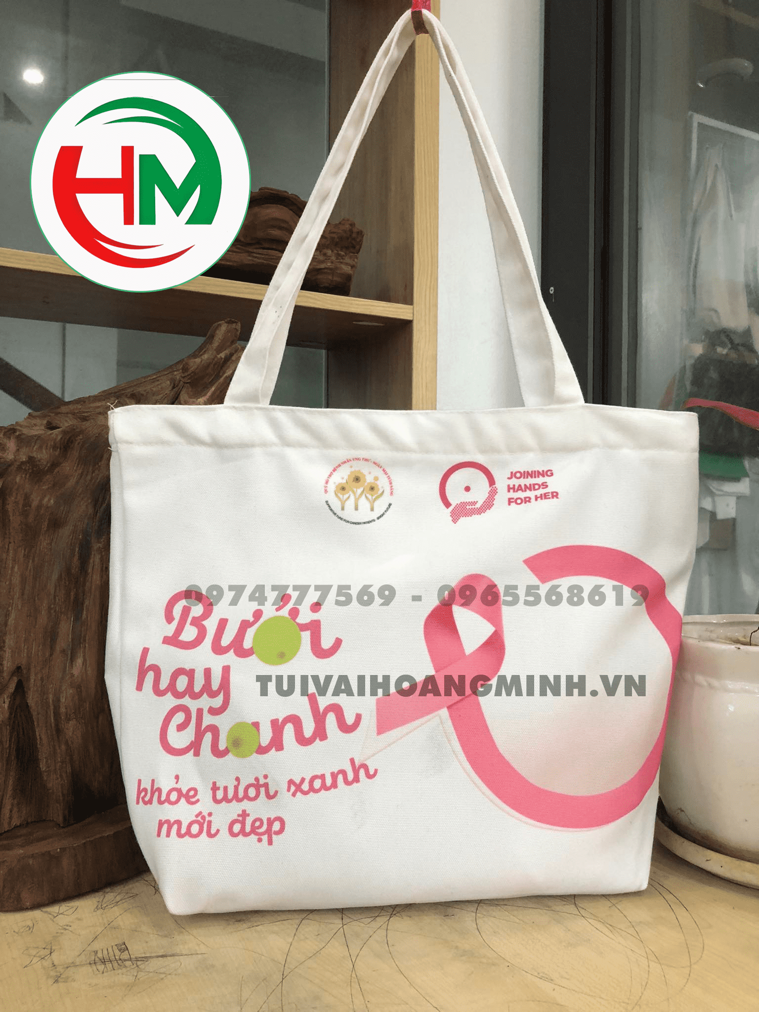 Túi canvas chặn đáy Bưởi Chanh