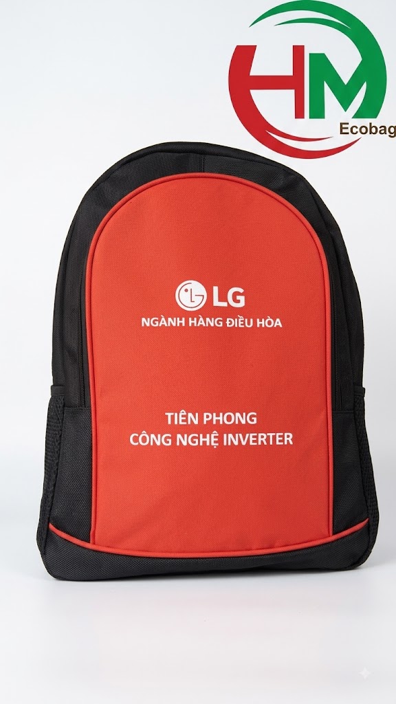 Mẫu Balo In Logo LG – Thiết Kế Đỏ Đen Nổi Bật