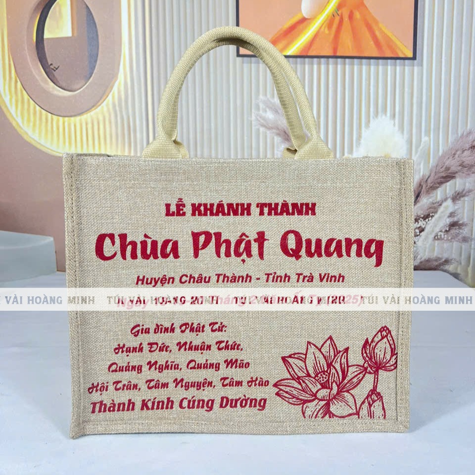 Túi Vải Linen In Logo Chùa Phật Quang – Quà Tặng Ý Nghĩa Cho Ngày Lễ Khánh Thành