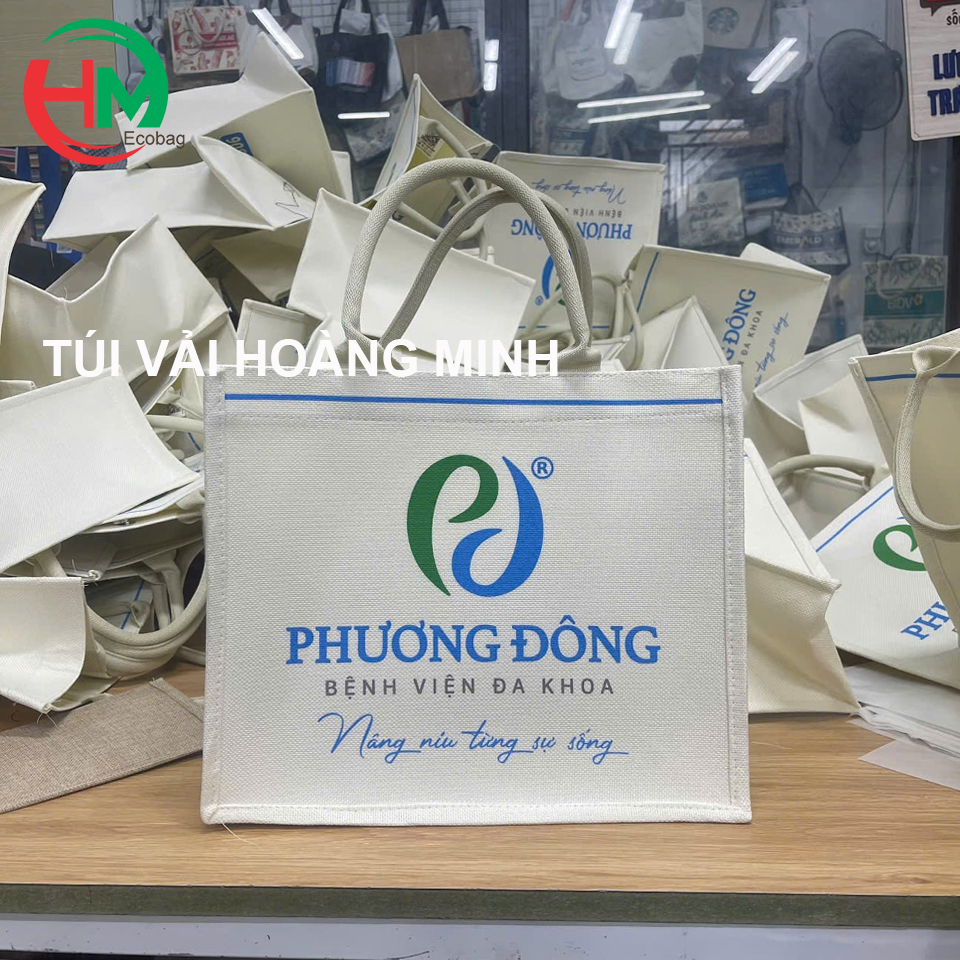 Túi Vải Linen In Logo Phương Đông -  Quà Tặng Bệnh Viện Đa Khoa