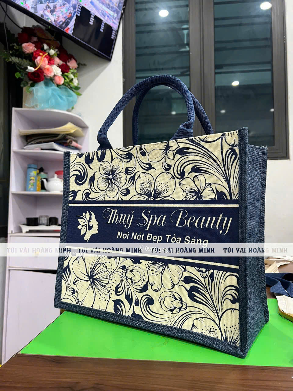 Túi Vải Linen In Logo Thủy Spa Beauty – Quà Tặng Đẳng Cấp Từ Thương Hiệu Làm Đẹp Uy Tín