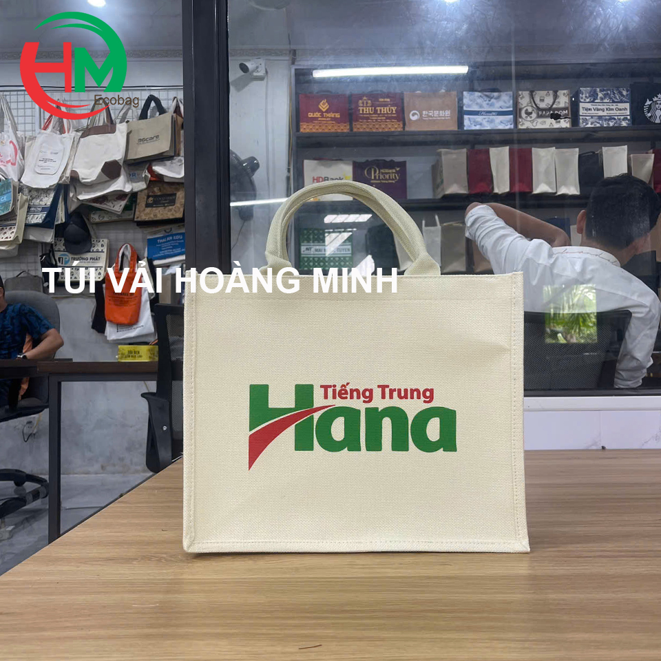 Túi Vải Linen In Logo Tiếng Trung Hana