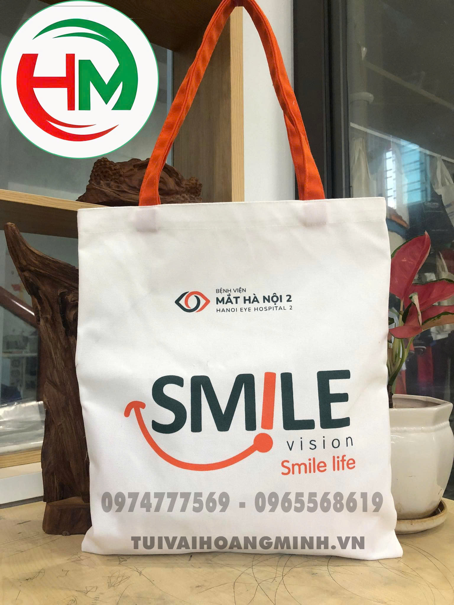 Túi Vải Canvas Smile – Quà Tặng Thân Thiện Từ Bệnh Viện Mắt Hà Nội 2