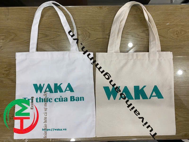 Túi vải canvas in logo WAKA – Thiết kế tối giản, bền đẹp, lan tỏa giá trị tri thức