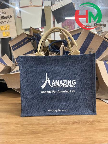 Túi Vải Linen In Logo AMAZING FITNESS AND POOL