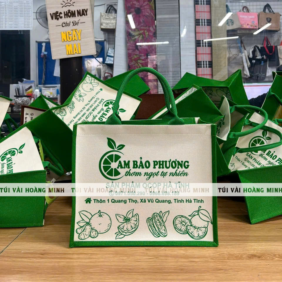Túi vải linen Cam Bảo Phương – Quà tặng nông sản OCOP cao cấp