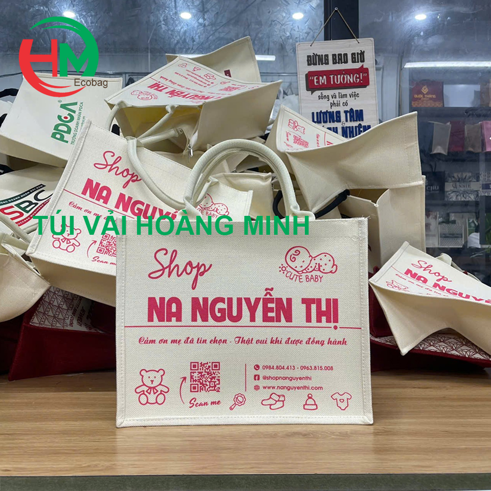 Túi vải linen in logo Shop Na Nguyễn Thị - Giải pháp quảng bá thương hiệu hiệu quả