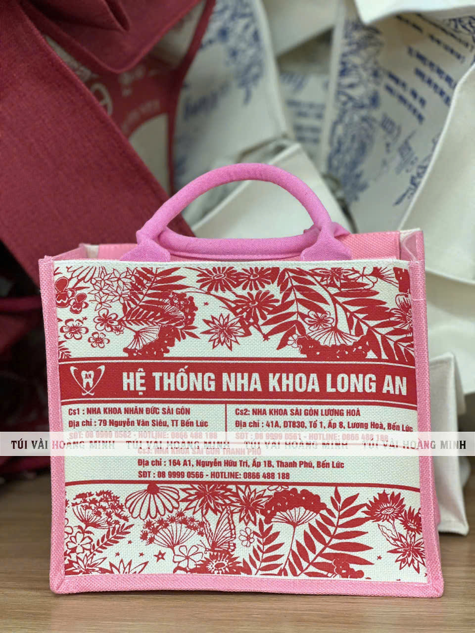 Túi Vải Linen In Logo Hệ Thống Nha Khoa Long An
