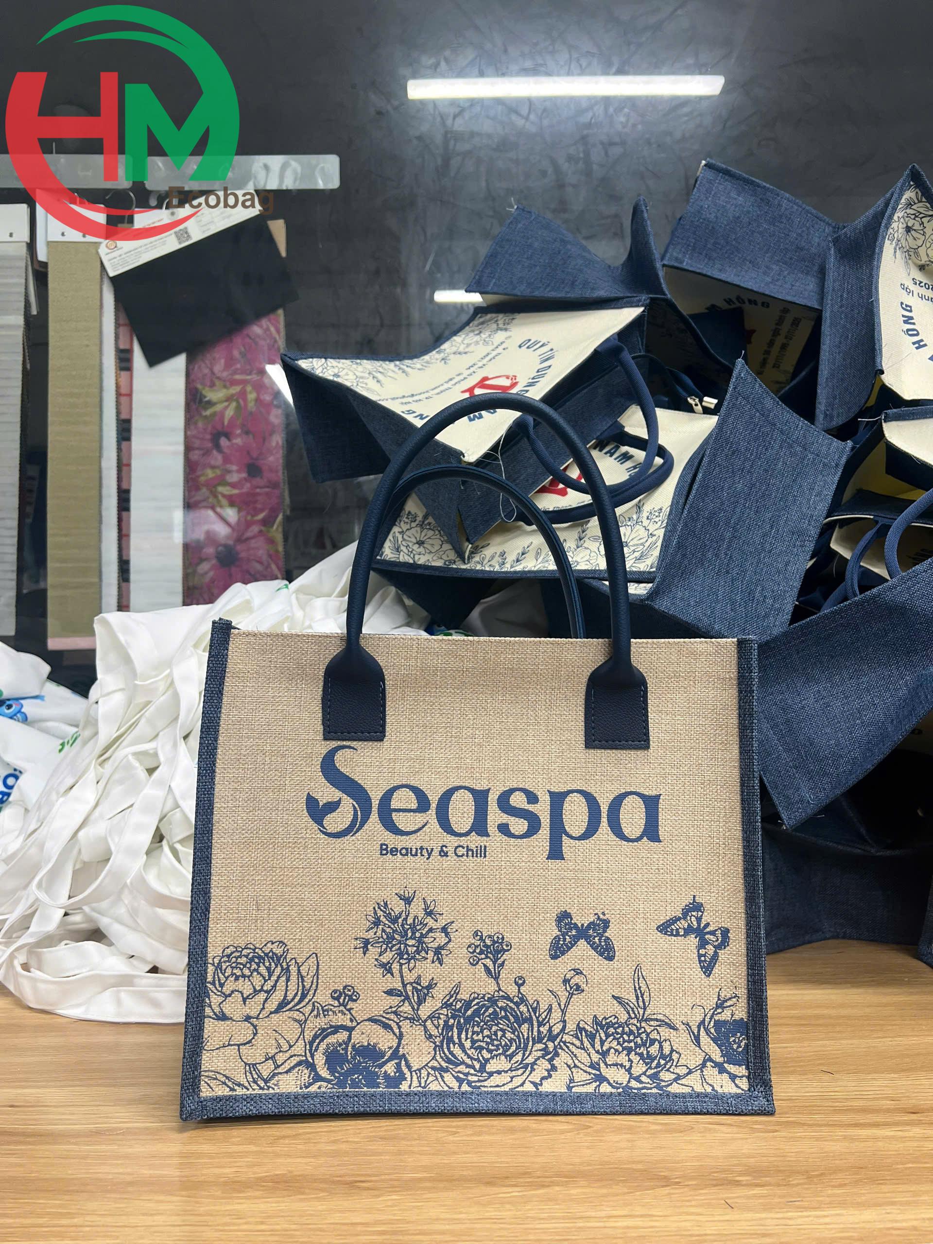 Túi Vải Đay In Logo Seaspa – Túi Quà Tặng Spa Cao Cấp