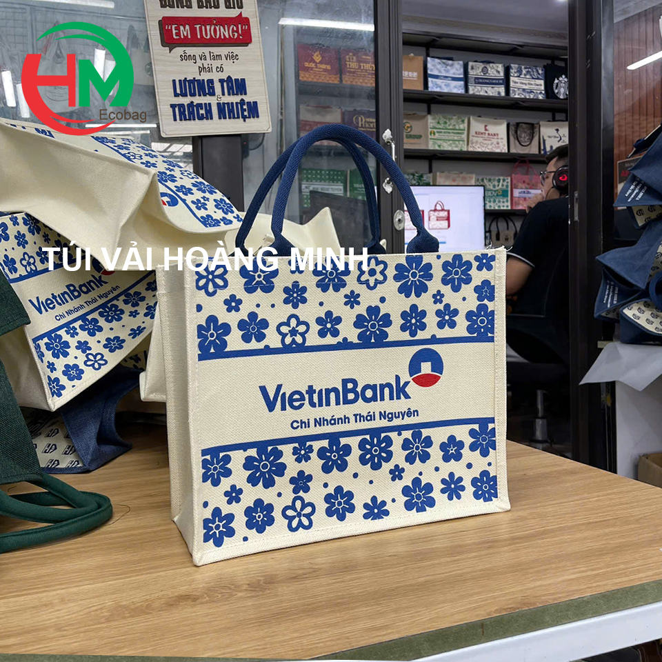 Túi Vải Linen VietinBank Chi Nhánh Thái Nguyên - Quà Tặng Sang Trọng