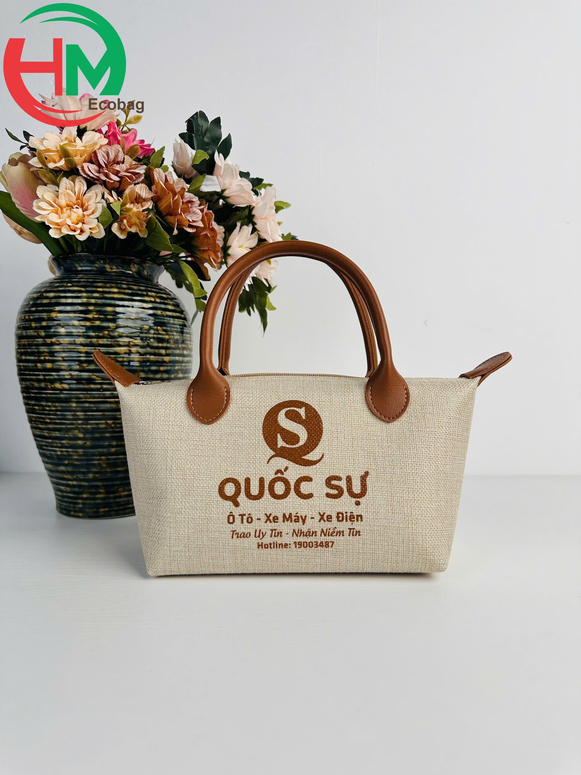 Túi Linen Luxury In Logo Quốc Sự