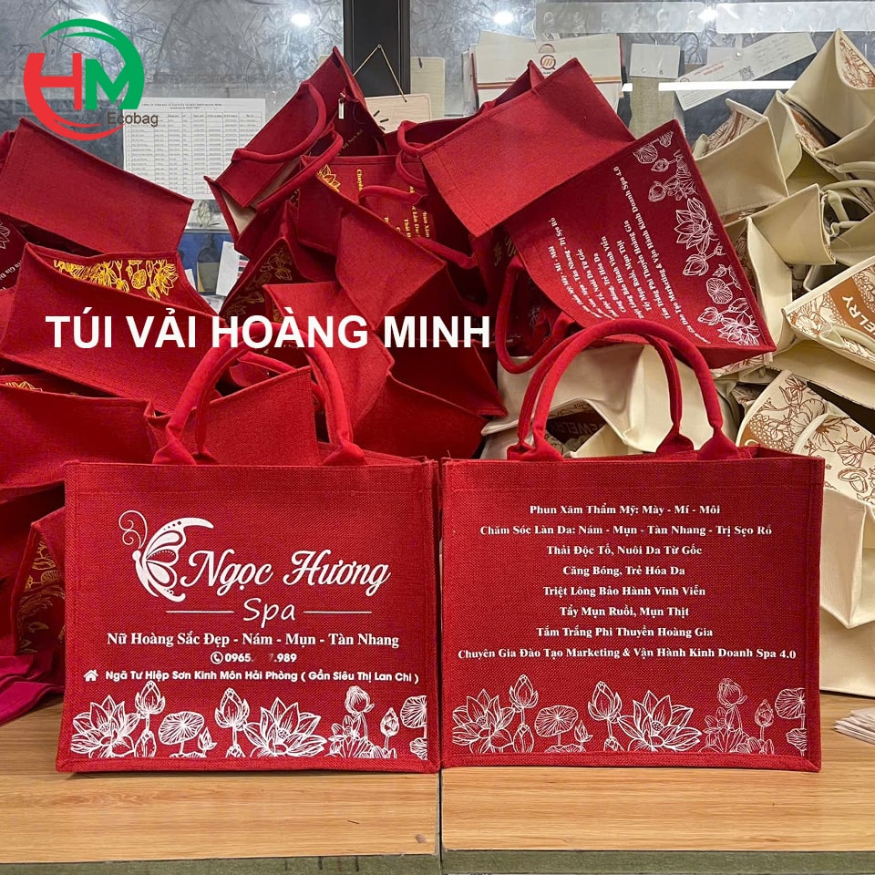 Túi Vải Linen Quà Tặng Ngọc Hương Spa – Sản Phẩm Sang Trọng, Bền Đẹp