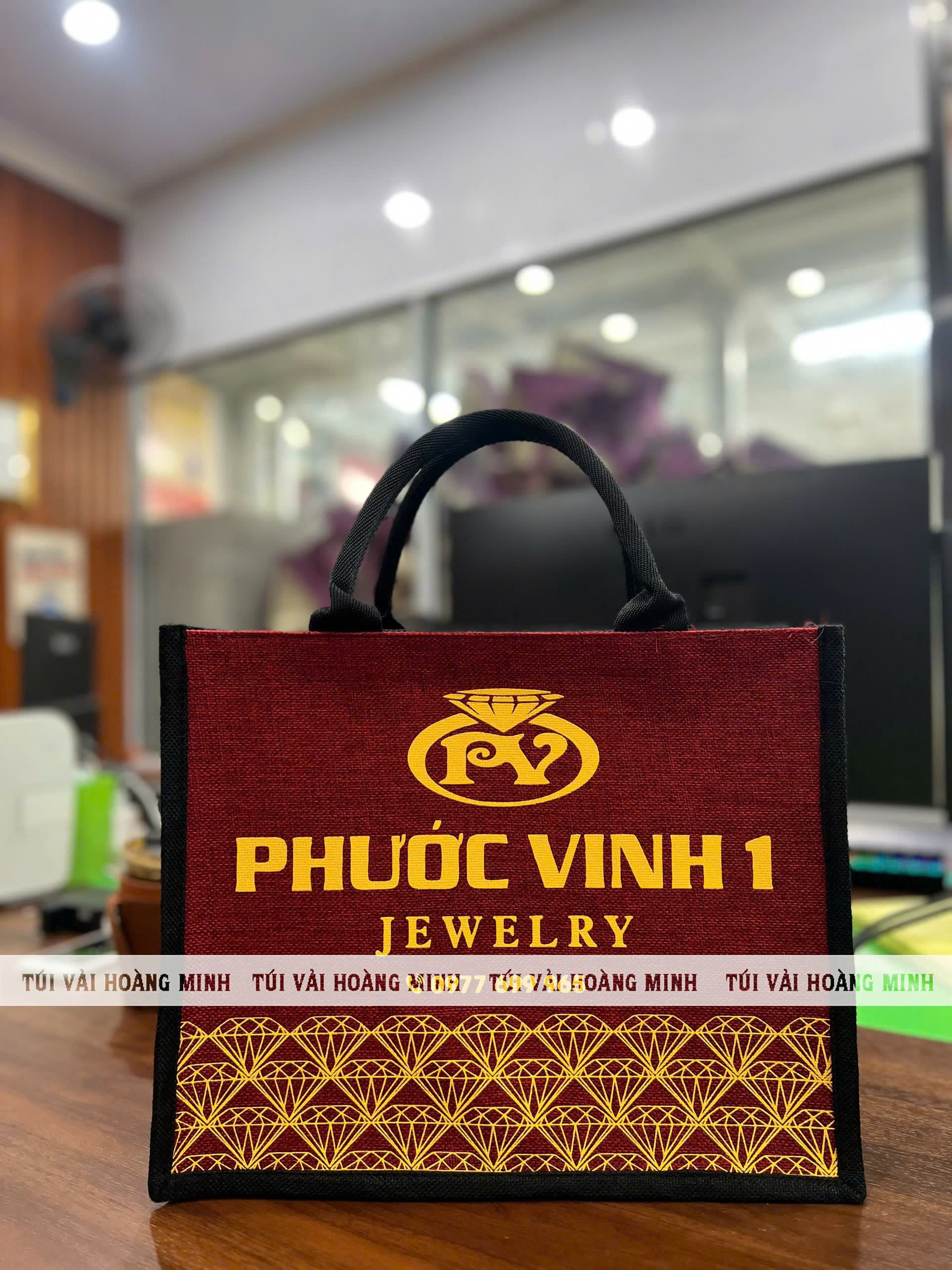 Túi Vải Linen In Logo Phước Vinh 1 Jewelry