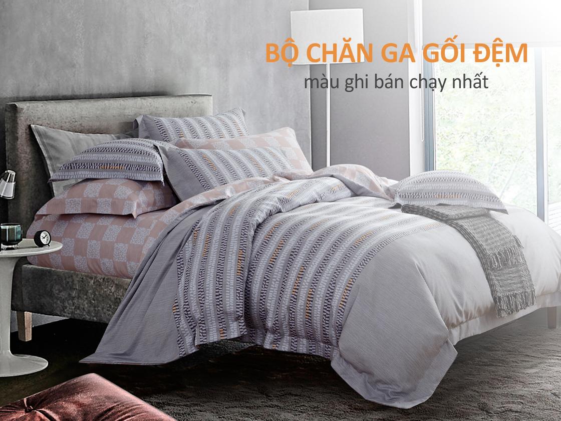 BST bộ chăn ga gối đệm màu ghi bán chạy nhất 2022