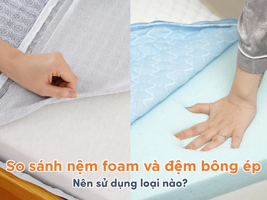 So sánh nệm foam và đệm bông ép - Nên sử dụng loại nào?