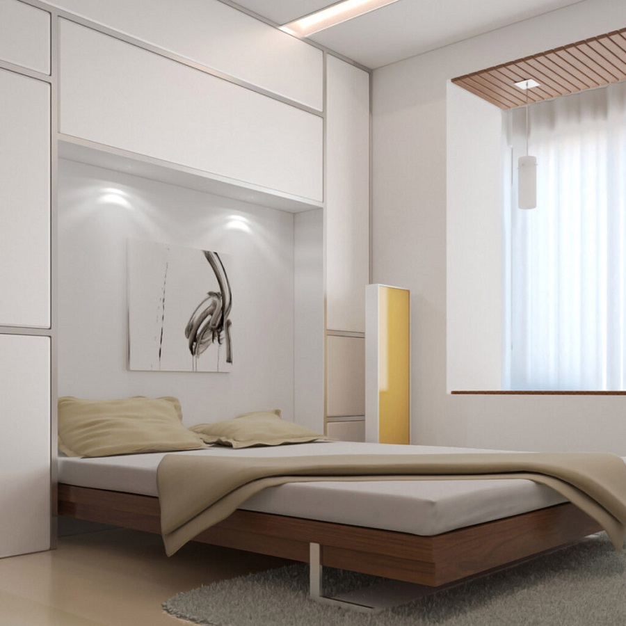 Mẫu 17: Lựa chọn lý tưởng cho không gian nhỏ hẹp với giường ngủ có thể gấp gọn lên tường