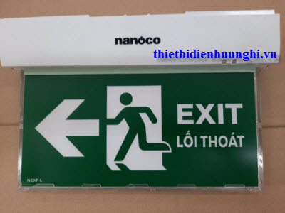 Đèn Exit Nanoco NEX2108C ( Đèn lối thoát Nanoco NEX2108C 3W treo trần 2 mặt )